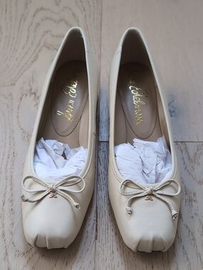 Sam Edelman Leather Ballet Flats Modern Ivory